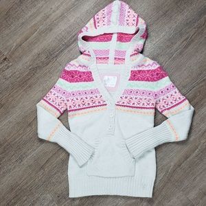 Justice Pink w/rhinestones Hooded Sweater Sz.8